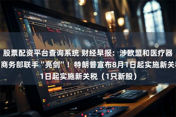 股票配资平台查询系统 财经早报：涉欧盟和医疗器械，财政部、商务部联手“亮剑”！特朗普宣布8月1日起实施新关税（1只新股）